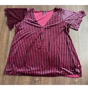 ModCloth Conjuring Magic Velvet Swing Dress Tunic Stripes Red Black Size 4X NWT